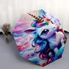 1pz Ombrello Arcobaleno Unicorno Apri/Chiudi-Antivento, Ombrello da Viaggio Compatto, Robusto Asta a 8 Stecche, Accessorio da Esterno1190