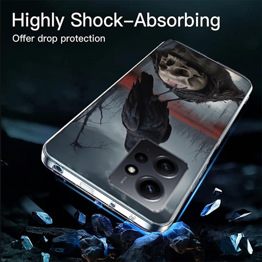 Raven Dark Crow Phone Case For Redmi Note 14 15 Pro 5G 13 12 Pro Plus 11 11T 11E 11S 10 Pro 10S 9 9S Cover Cell Clear TPU Capa C