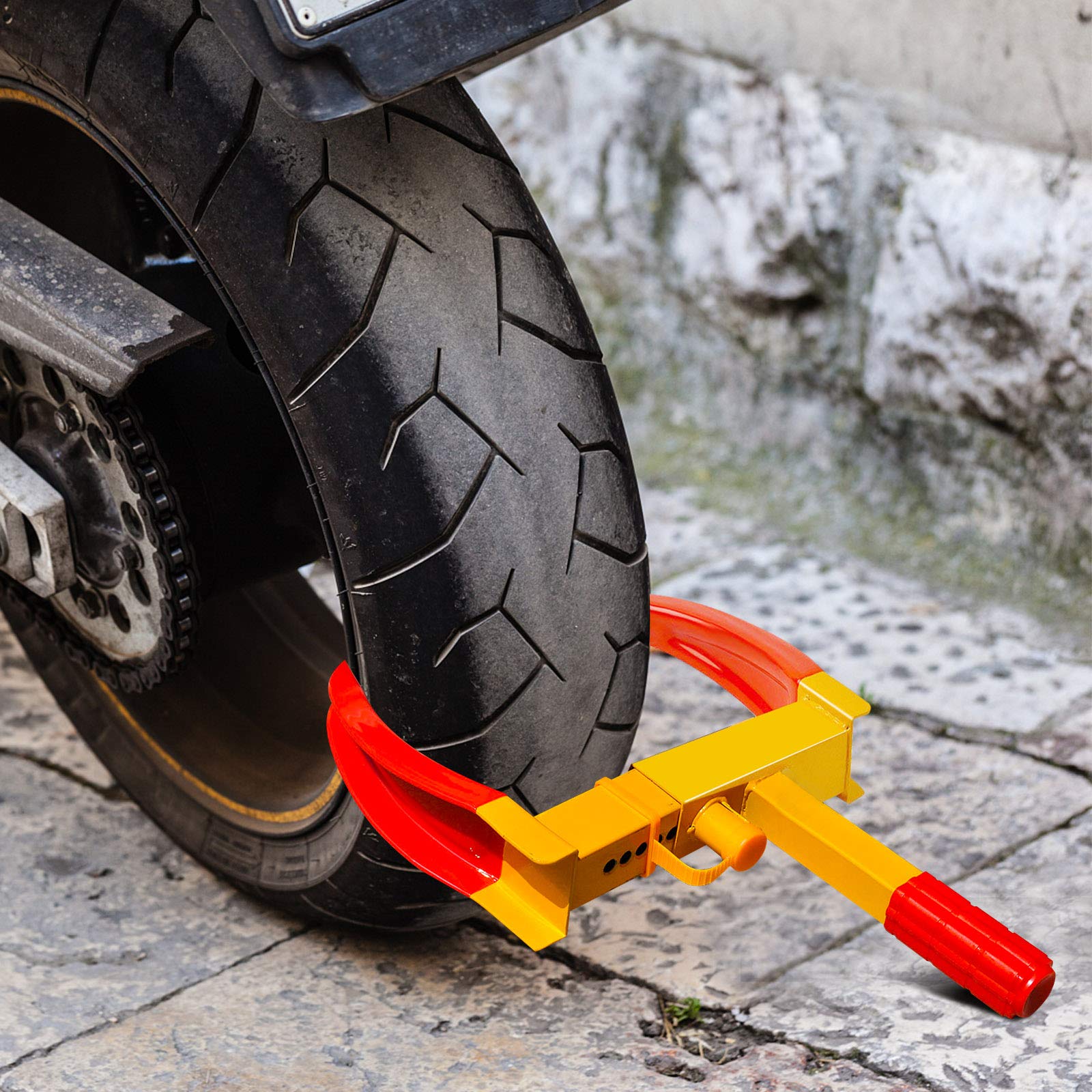 

GYMAX Блокиратор шин для автомобилей с 3 ключами Защита от кражи жёлтый