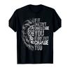 European Sizes Men'S  Lion Mindset Motivational Fitness T-Shirt -  Heavyweight Retro Graphic Tee with Lion Face &  Quote