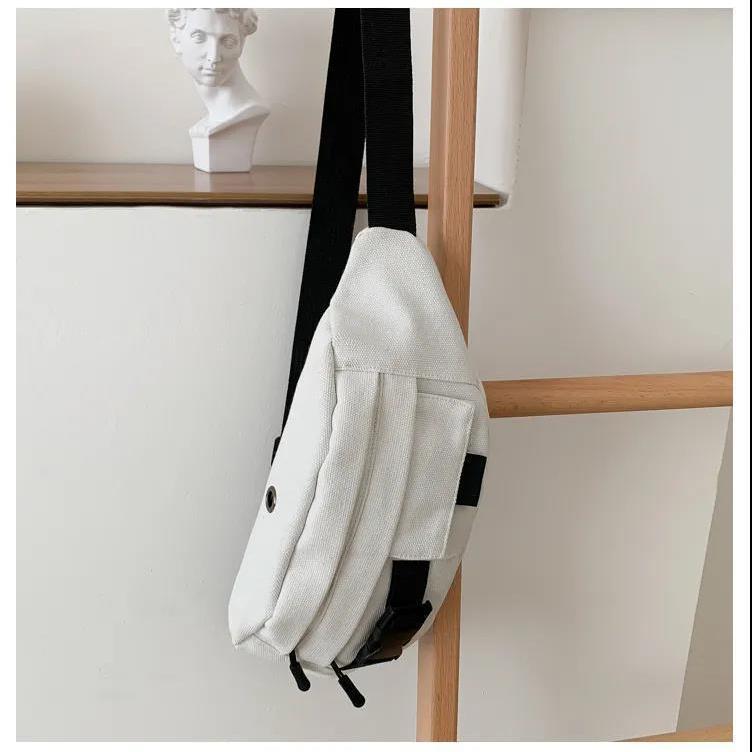 Женская однотонная сумка-молния Shell Bun Crossbody Chest Bag Leisure Canvas Clinned — фото 15