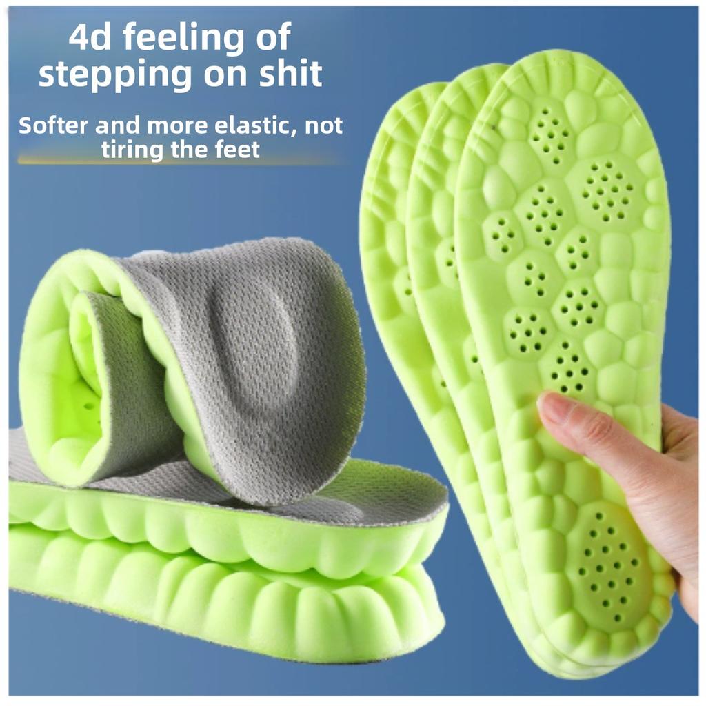 4D Sporteinlegesohle Superweiche Schuhsohlenpolster für Füße Stoßdämpfung Sneaker Schuhsohle Fußgewölbestütze Orthopädische Einlagen