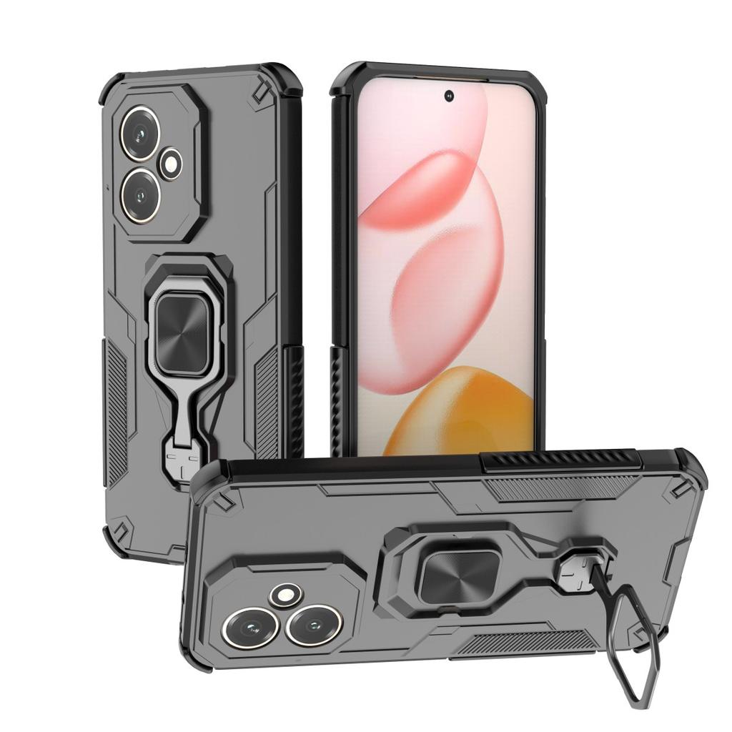 Dla Honor 400 5G (Światowy) Etui na telefon WANLONFENG PC TPU Tylna Pokrywa Podstawka ze Szkłem Hartowanym