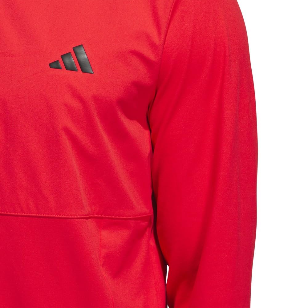 Adidas Golf Men's Adizero Fabric Mix Long Sleeve Half Zip Golf Jacket In Pure Ruby
