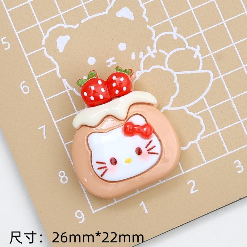 20/100PCS Cute Kitten Cookies Cartoon Cream Glue Accessories Creative Shoe Buckle Materials Resin Accessories DIY Accessories Ha