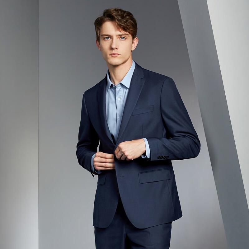 Men s Business Casual Wool Blend Notch Lapel Suit Jacket A48