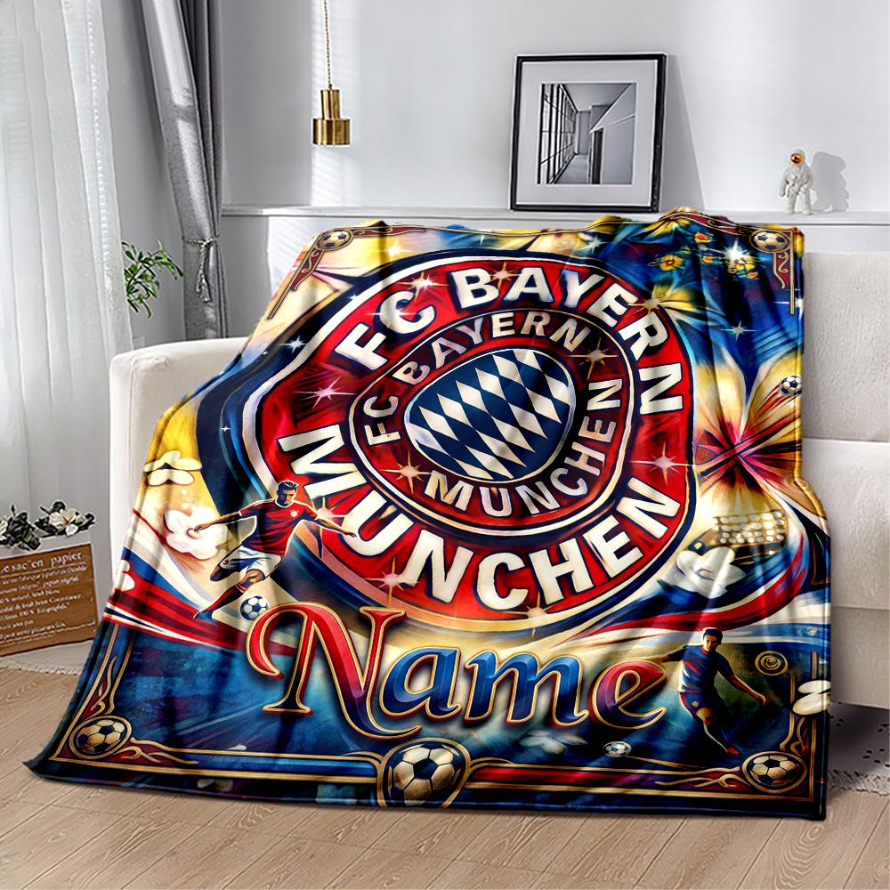 Bayern Munich Fan Gear Customize Your Name Blanket Throw Customizable Blanket Durable Comfort Perfect for Bedding Bed Picnics Livingroom