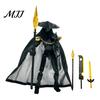Swordsman Action Model Chinese Figure with Accessories, Multi-Joints Movable Bamboo Hat Cloak Man Figurine, Articulated Dummy Robot Toy Collectible