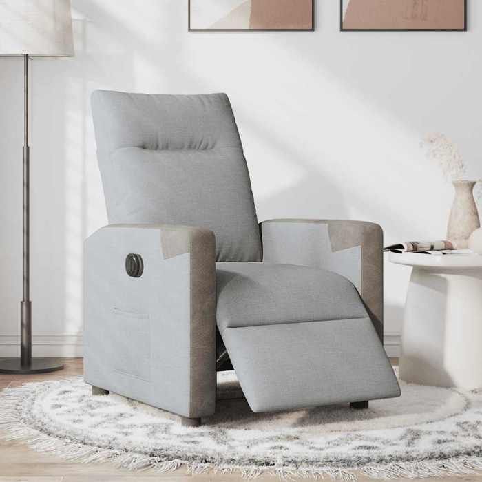 VidaXL Fauteuil inclinable électrique Gris clair Tissu 3324080