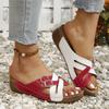 New summer large-size platform slippers shoes fish mouth platform color matching one-word cool slippers