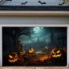Halloween Pumpkin Horror Garage Door Banner - 94.9 inches x 83.1 inches, durable polyester fiberzyc