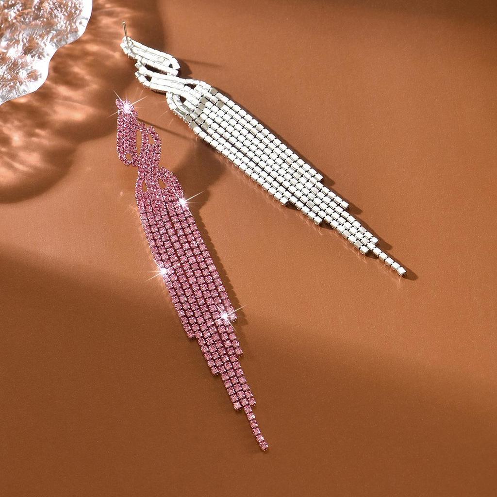 Hot Fashion Gradient Long Tassel Earrings for Brides and Parties