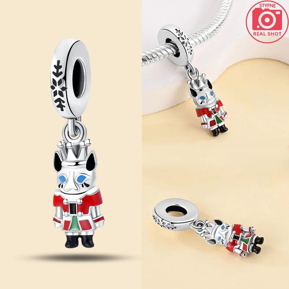 Charms Original Christmas Tree Snowman Red Gift Snowflake Beads Fit Bracelet Copper Jewelry Women Diy Necklace