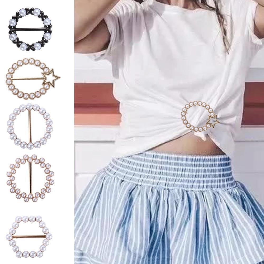 Pearl Clothing Accessories Clothes Waist Buckle Corner Knotted Buttons Brooch Scarf Buckle