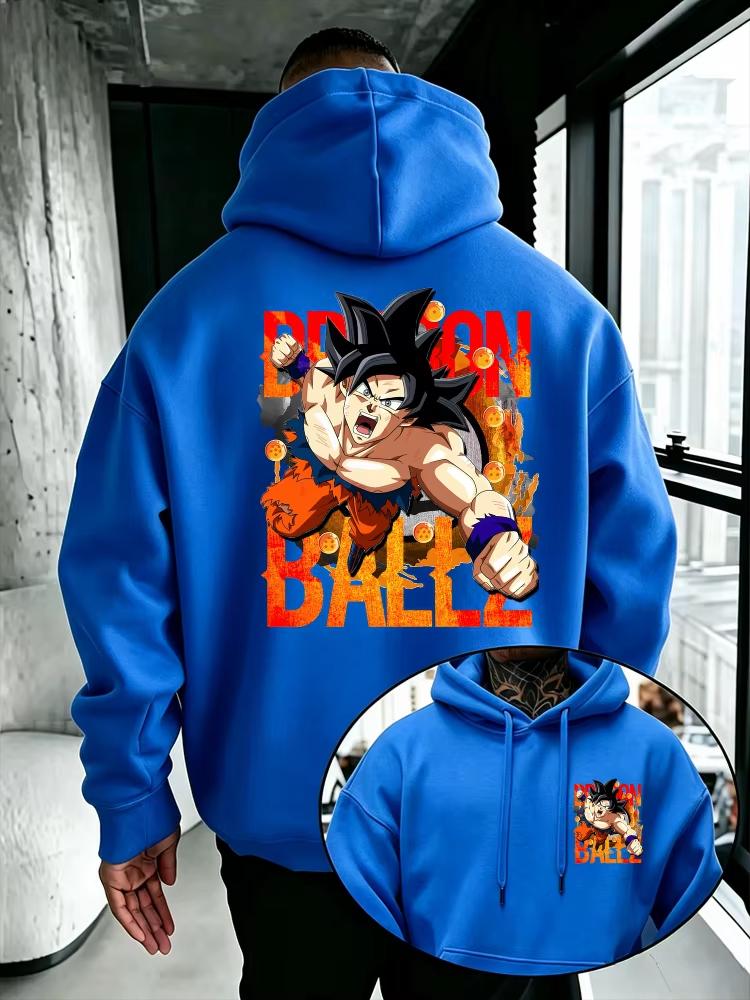 Dragon Ball Z Hoodie Son Goku Battle Image Anime Sweatshirt High Quality Warm Loose Fit Women And Men Hoodie