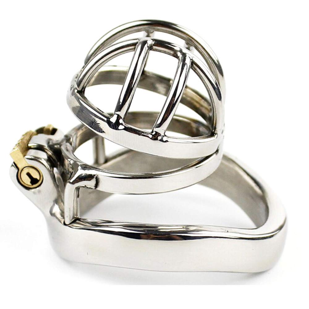Semaxy Chastity Belt Chastity Lock for Men Penis Restraint Adjustable Training Goods Play Stainless Steel Restraint (50mm)