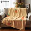 Cute Carrot Floral Anime Cartoon Flannel Blanket Soft Warm Throw for Bedroom Sofa Car Kids Holiday Gift