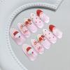Iced cat-eye cute strawberry cake French cherry bow removable manicure 30 pieces