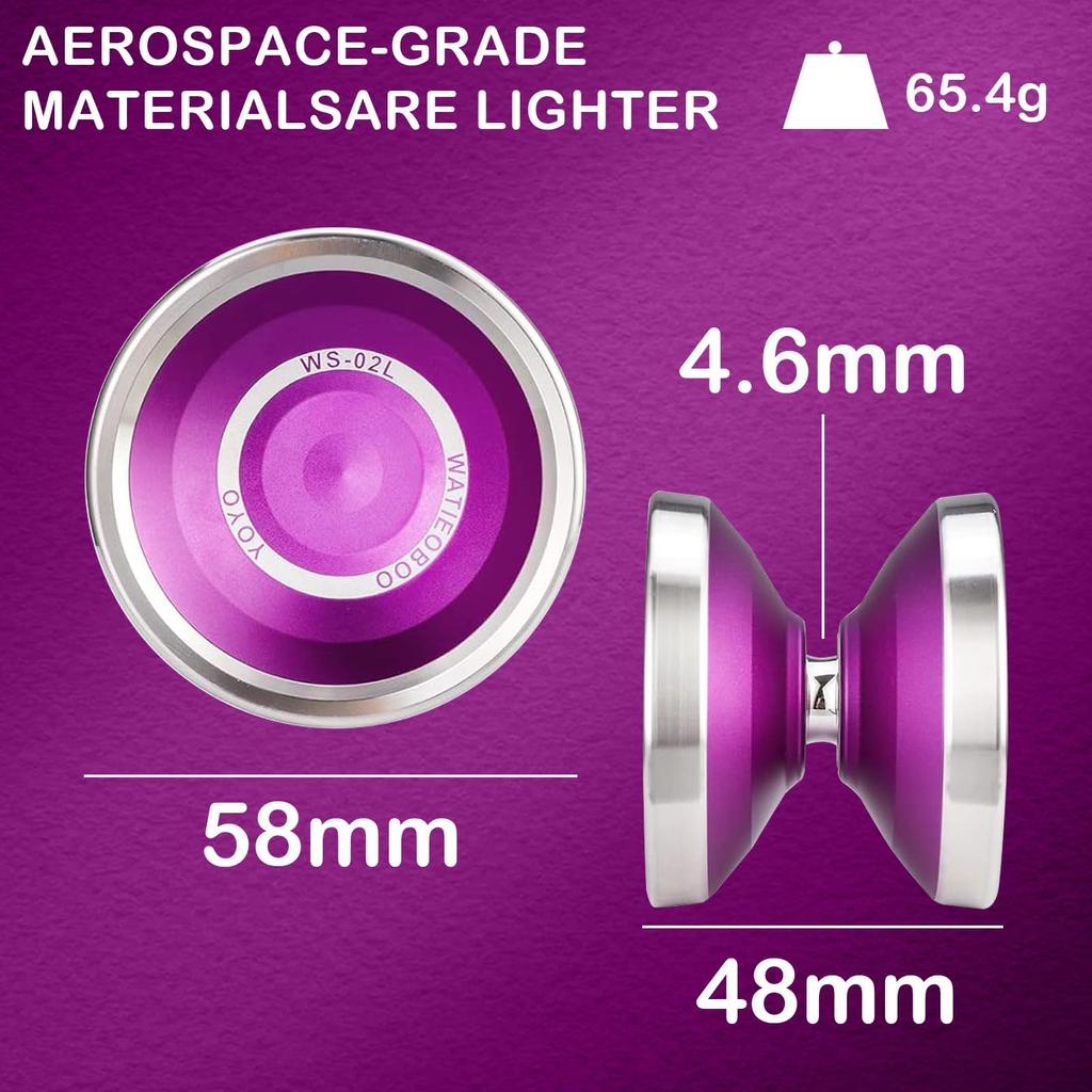 WATIEOBOO Professional Bimetal for Adults and Advanced Large Wide Body 6061 Aluminum Alloy with Advanced Precision Bearings Yo-Yo, Non-Reactive Yo-Yo
