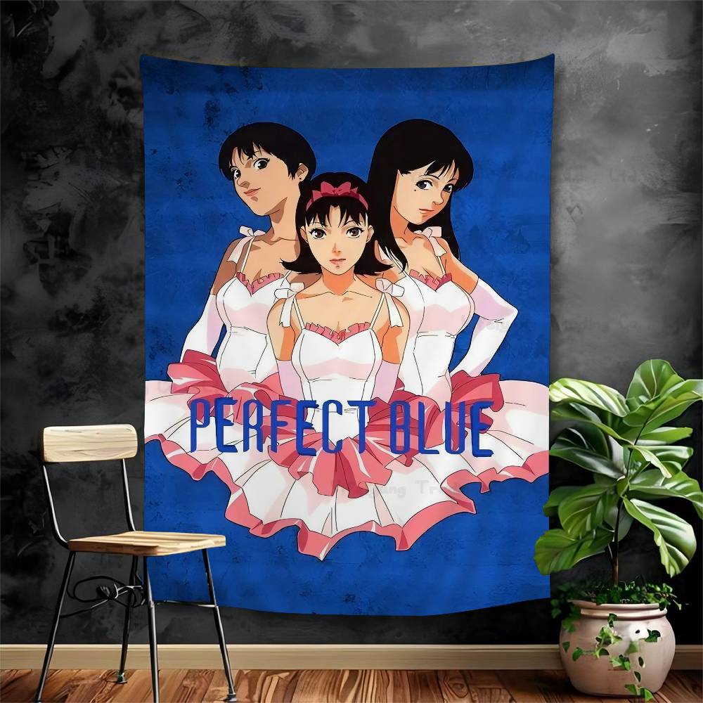

Perfect Blue Canvas Anime Horror Movie Hippie Wall Hanging Tapestries Art Science Fiction Room Home Decor Kawaii Room Decor 74x94cm(29x37in)