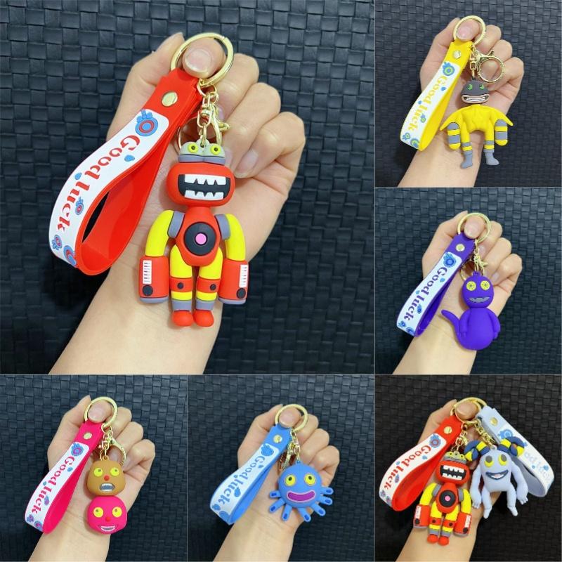 Singing My Monsters Keychain Cartoon Design Pvc Material Bag Accessory Kids Gift