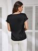 2025 Women's Summer Glossy Solid Color Short Sleeve Loose T-shirt
