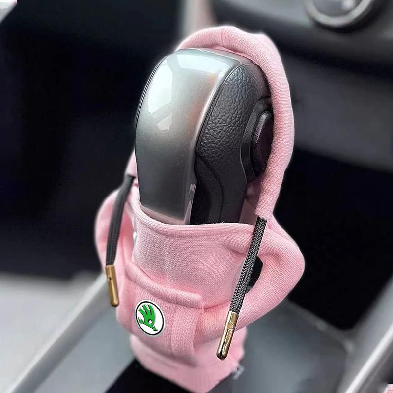 Fashion Car Gear Car Shift Lever Cover Car Gear Shift Knob Hoodie For Skoda Octavia MK2 MK3 2 3 A7 Fabia Karoq Kodiaq Superb Rapid Kamiq