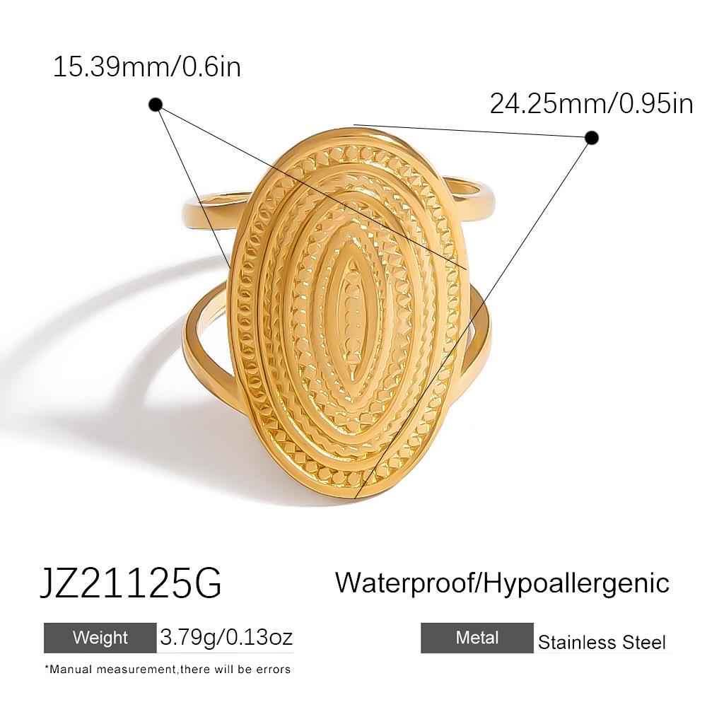 18K Gold Plated Butterfly Open Ring, European & American Stainless Steel, Light Luxury Style