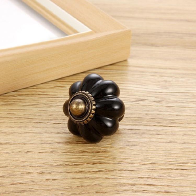 6Pcs Ceramic Cabinet Knob Wardrobe Pulls Pumpkin Shape Drawer Knob Furniture Decorative Handle Furniture Hardware
