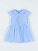 Toddler Girls College Style Stand Collar Bow Tie Short Sleeve Cotton Summer Dress