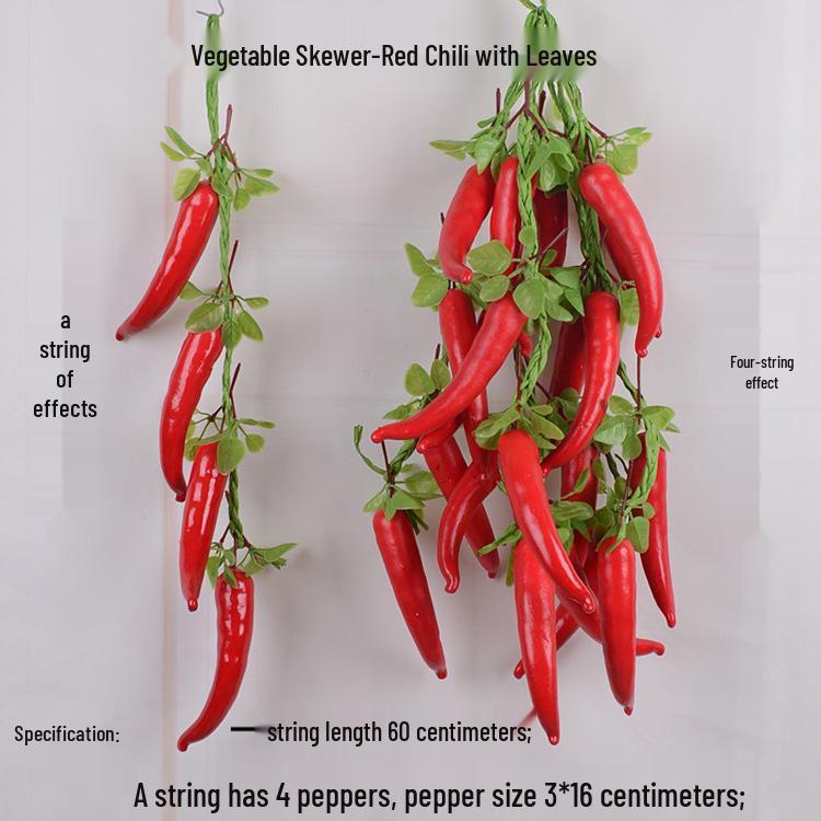Farmhouse Hanging String Vegetables with Chili, Potato, Corn, Garlic & Peanut Model for Restaurant Courtyard Decor