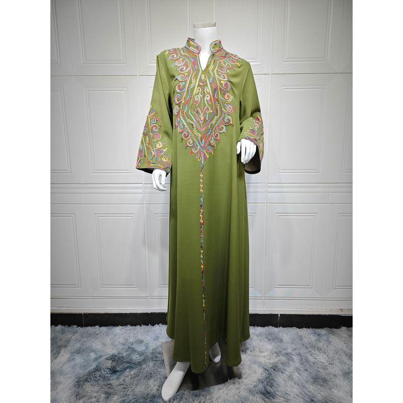 Middle East Robe Tourism Ethnic Style Loose Embroidery Dress Elegant Embroidered Dress