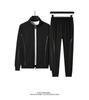 Men's Plus Size Cotton Casual Sports Set - Spring/Autumn Stand Collar Jacket & Two-Piece Trend