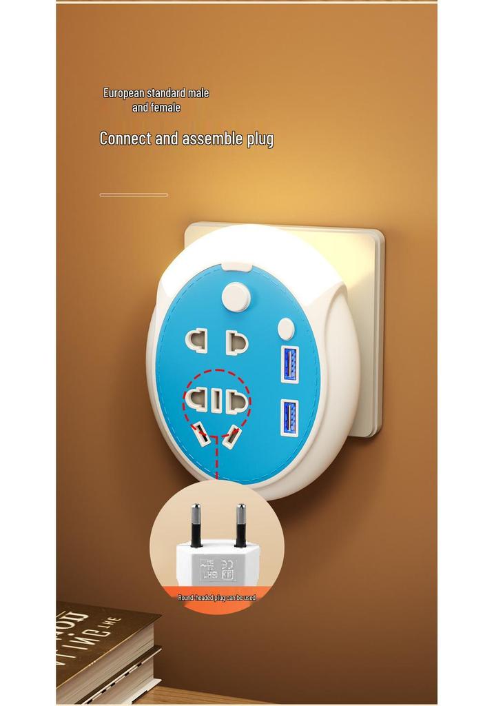 Multi-functional USB Power Strip with Two-hole Converter for US, Japan, Vietnam, Laos, Mexico, Panama