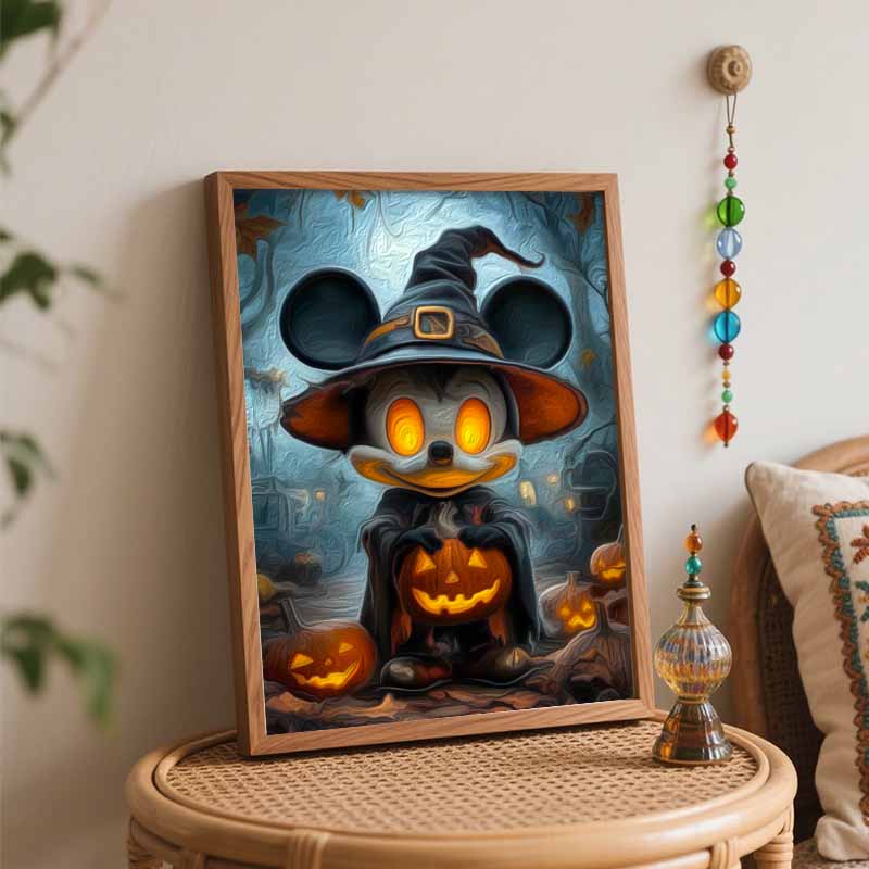 Disney Halloween Mickey Mouse Pumpkin Oil Painting Handmade Painting Kit Diy Home Room Decoration Gift