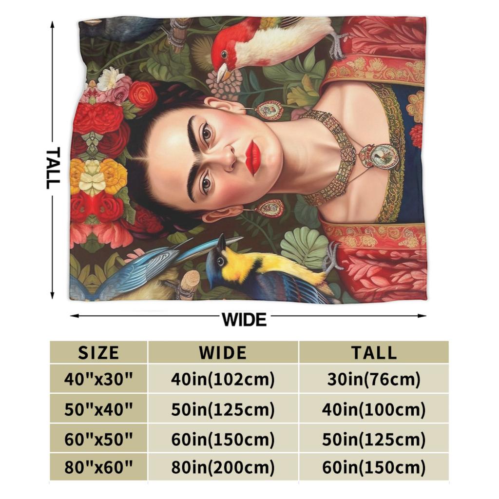 Coperte F-Frida K-Kahlo in Pile Corallo Peluche Estive per Aria Condizionata Traspiranti Coperte Plaid Super Morbide per Divano Copriletti