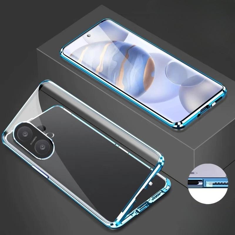 Kovový rám 360 Plná ochrana Pouzdro Pro Vivo X200 FE Magnetická Adsorpce Oboustranný Kryt z Tvrzeného Skla Pro VIVO S30 Pro mini