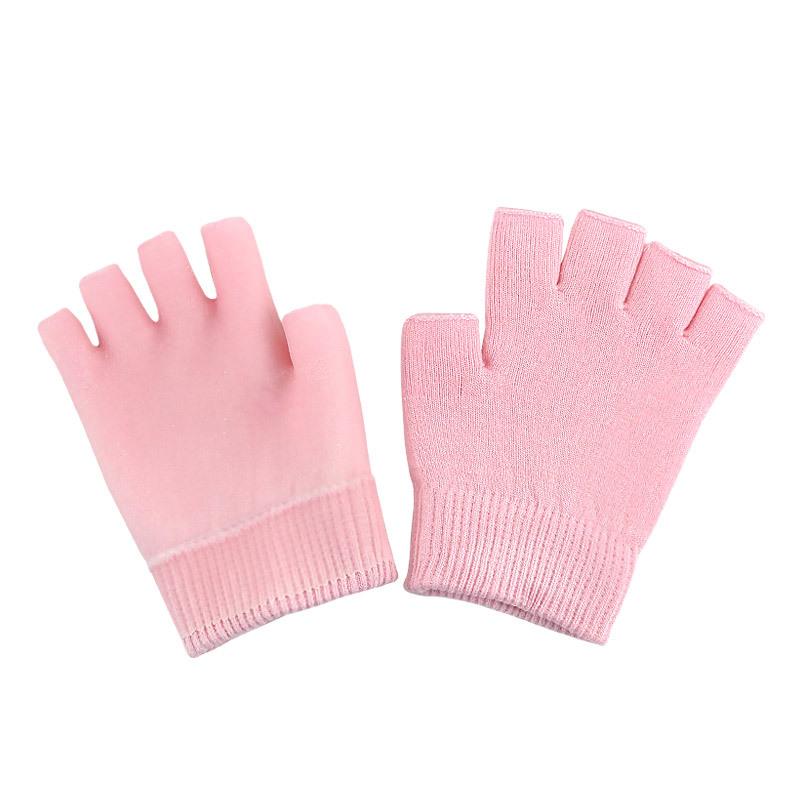 Reusable Cotton Gel Half-Finger Gloves For Deep Moisturizing Care Overnight Repair Treatment For Dry Cracked Hands Care Tool