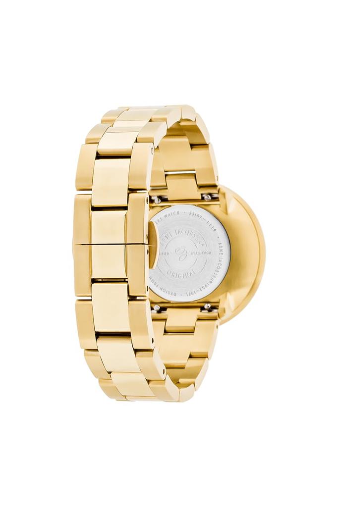 ARNE JACOBSEN BANKERS 53107-1629 34mm Watch with Scandinavian Design, Water Resistant (Quiet Design with No Second Hand), White Gold Bracelet