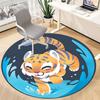 1PC Tiger Cub Water Play Office Round Area Rug, Mat Suitable For Office, Under Office Chairs Bedroom Living Room Home Decor, Room Deco
