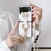 Samsung Galaxy Z Flip3/4 Crossbody Protective Case with Folding Screen, Bow Ring Buckle.