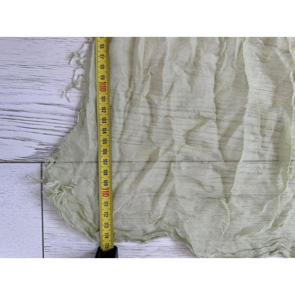 Used MAX&Co. Linen Large Stole Apple Green Fringe