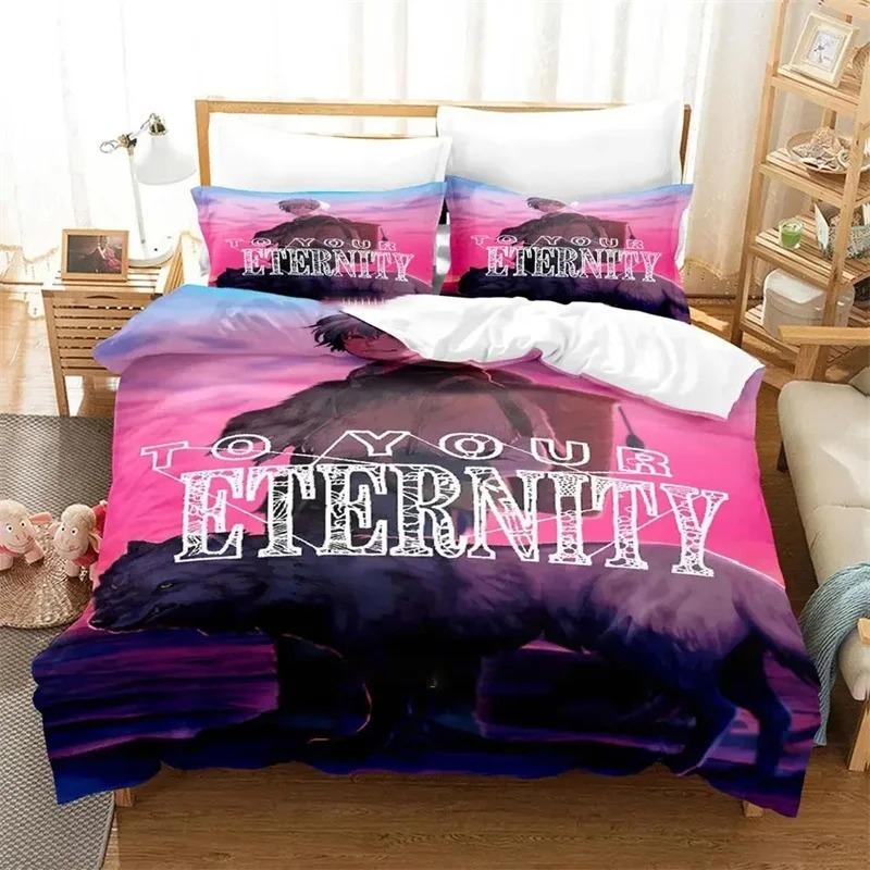 Anime To Your Eternity Bedding Set,Duvet Cover Comforter Bed Set Quilt Cover Pillowcase,King Queen Twin Size Boys Girls Adults