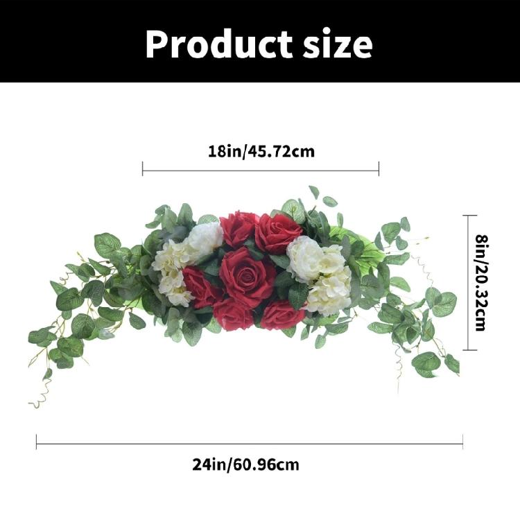 Handmade Wedding Wreath Featurings Green and Artificial Rose Wall Hanging Ornament Perfect for Springtimes Decorations