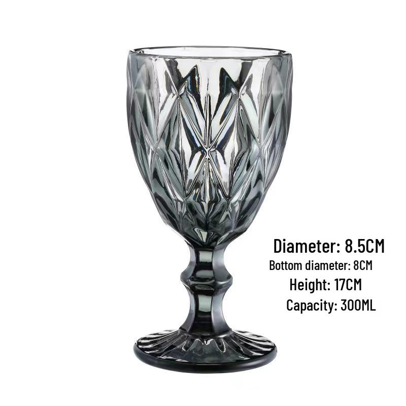 Vintage geprässter Rotweinglas - Elegantes dickes Glas für Hochzeiten & Dekoration