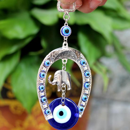 Thai Amulet Evil Eye Horseshoe Elephant Pendant Decor Retro Vintage Protect Dream Charm Talisman Powerful Wealth Success Health Luck Jewelry