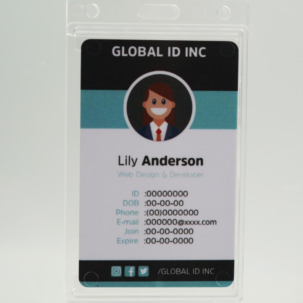 ABS Transparent Card Holder with Lanyard for ID, Access, Meal, Bus, and School Cards