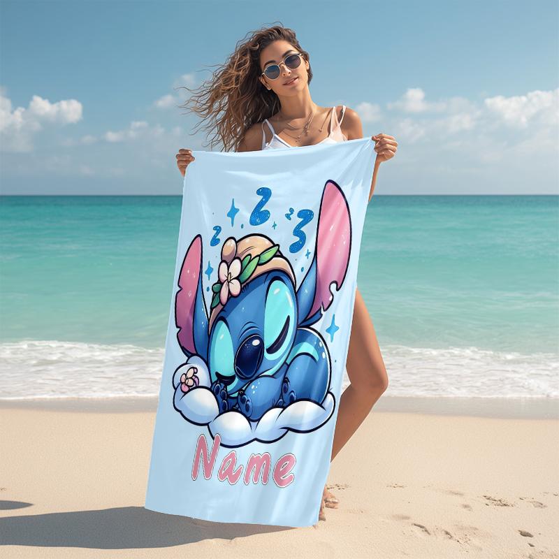 Personalized Lilo Stitch Dreamscape Beach Towel Microfiber Beach Towel Thin Absorbent for Beach Swimming Yoga Bath Sports. 0910305
