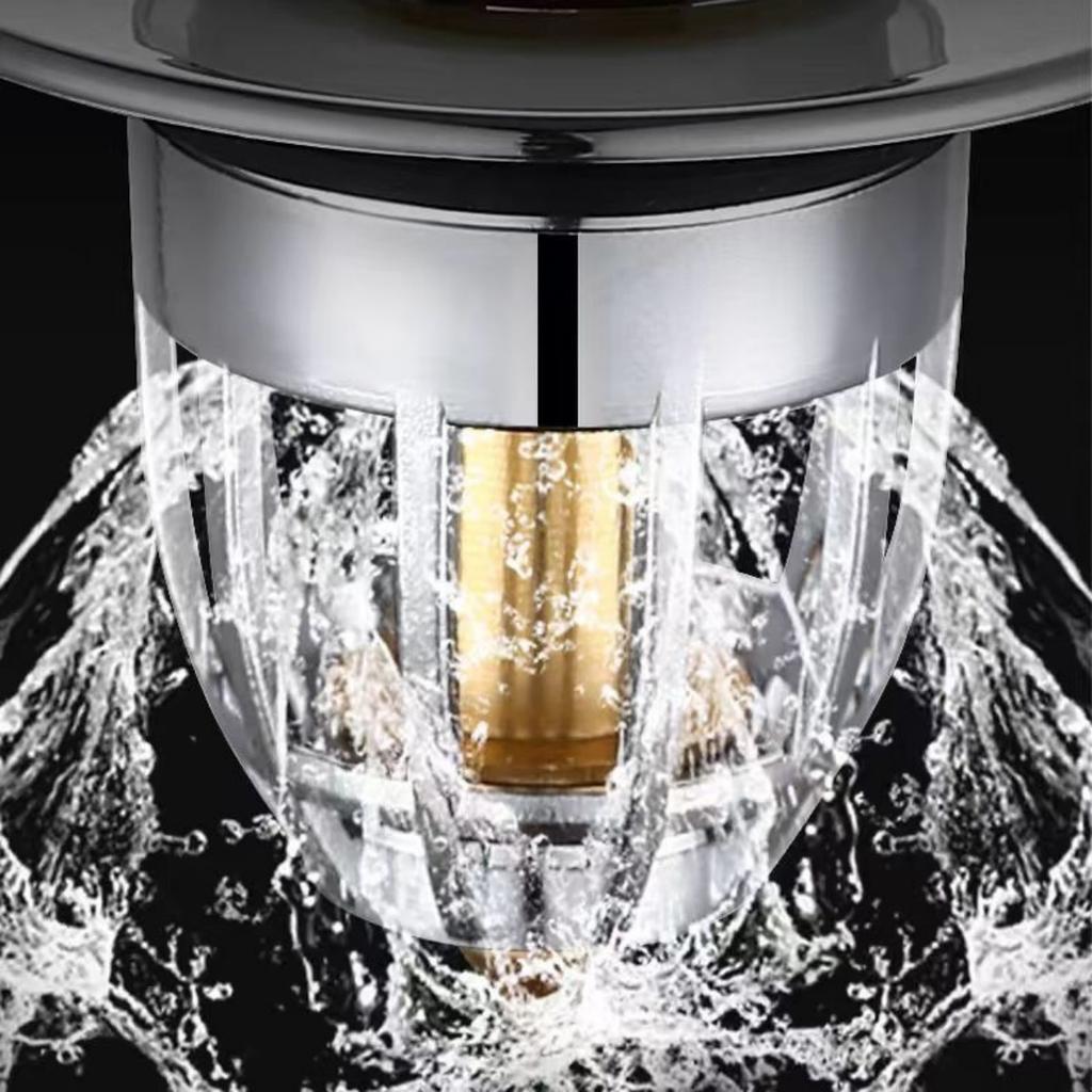 1pc Universal Rebound Drain Plug Filter Basin Pop-up Chrome Sink Filter with Hair Catcher Bathroom Sink Drain Stopper Easy Push
