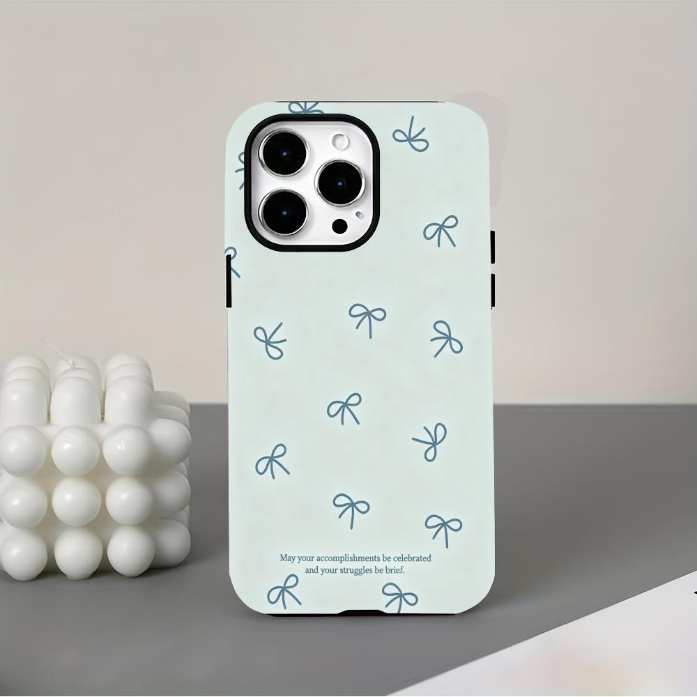 Inspirational Bow 2-in-1 Phone Case Suitable for iPhone 17, 16, 15, 14,13,12,11 Pro/Max/Plus Anti Drop and Anti Shock Back Cover